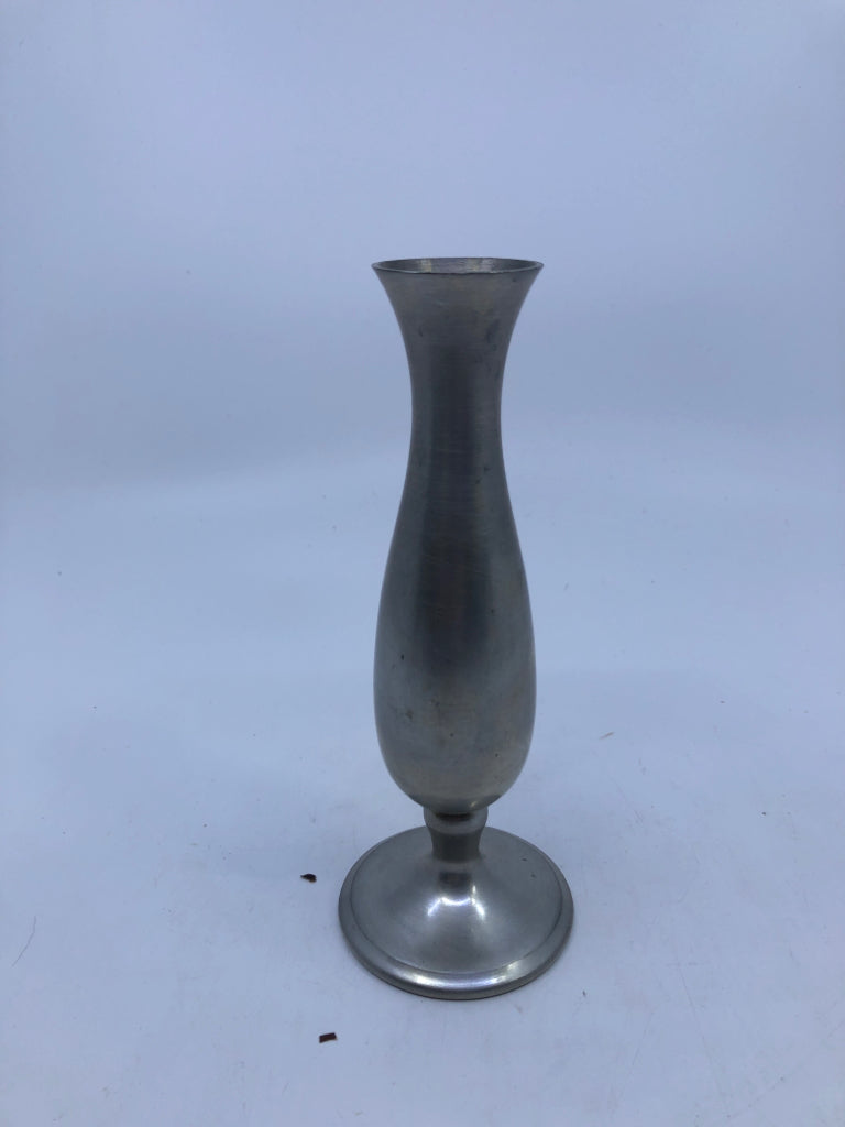 PEWTER BUD VASE.