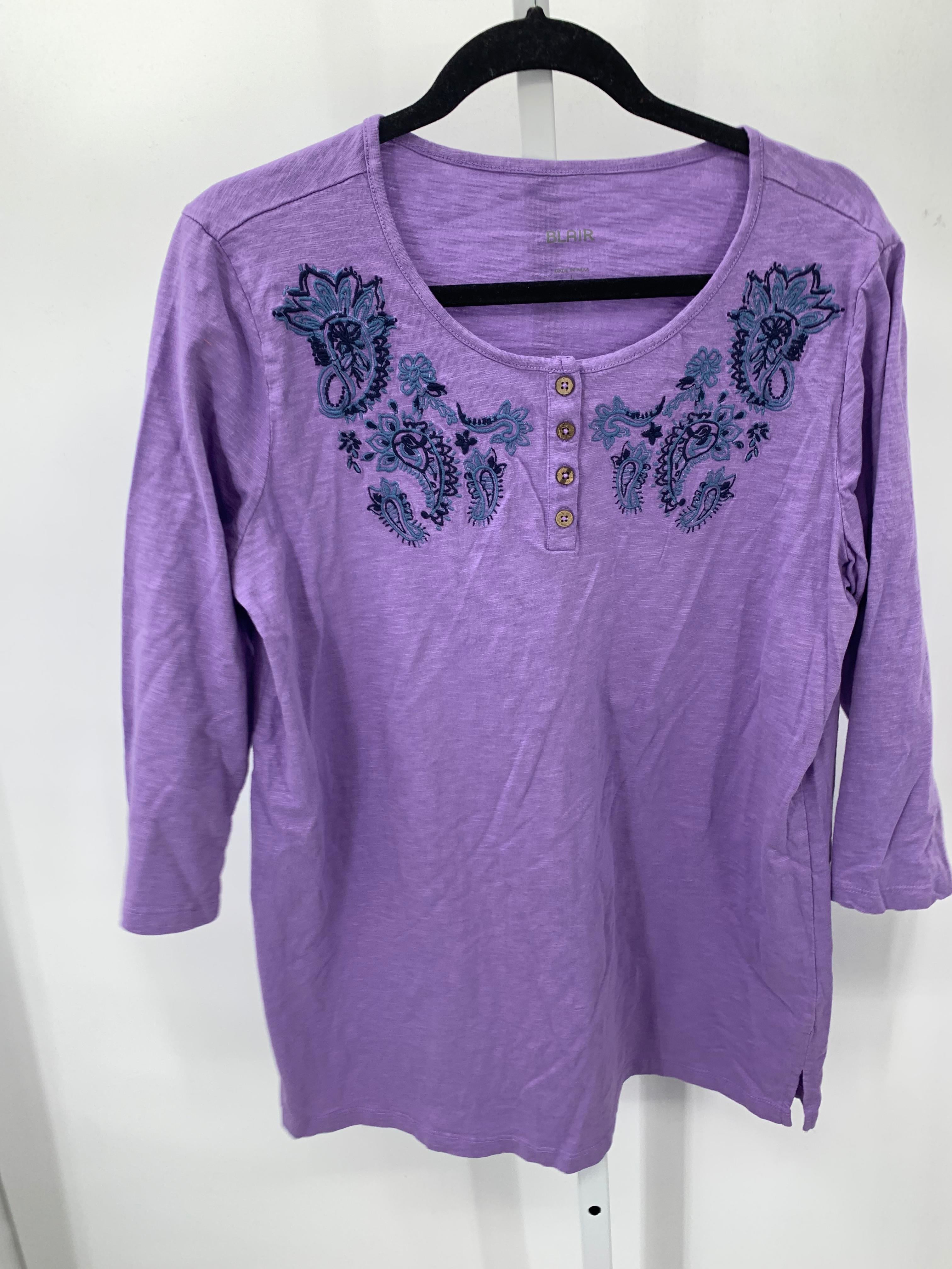 Blair Size Large Misses 3/4 Sleeve Shirt