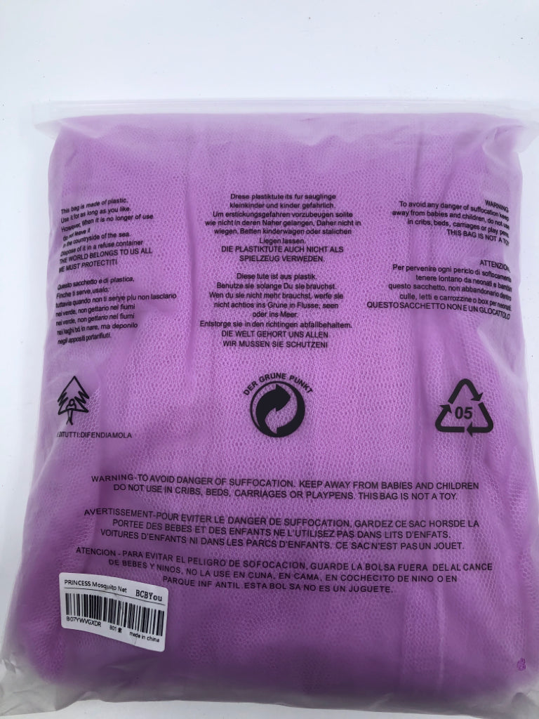 NIP PURPLE MOSQUITO NET BED CANOPY