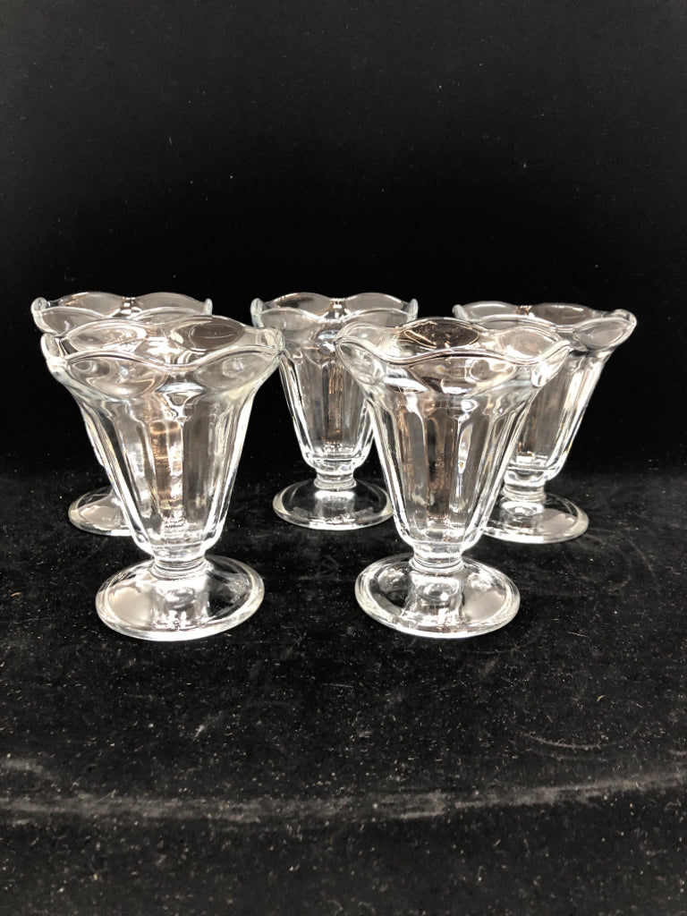 5PC CLEAR GLASS SUNDAE CUPS.