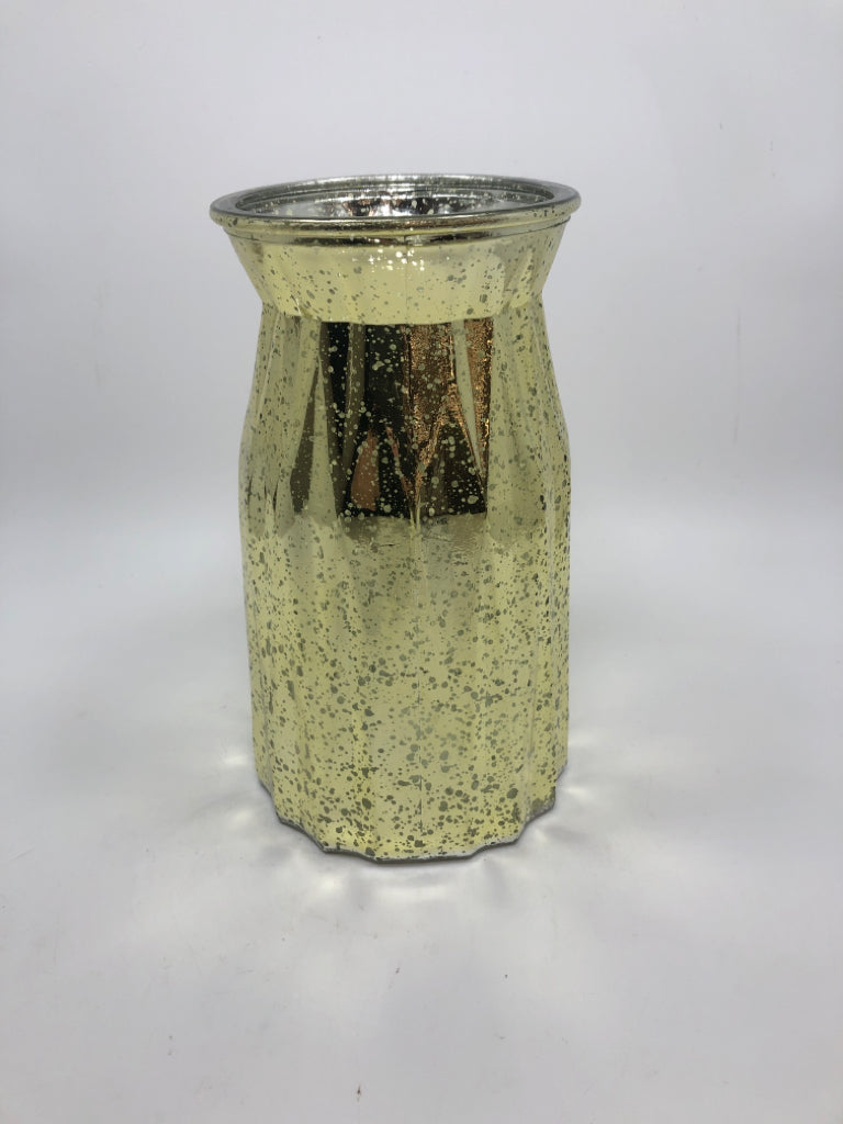 GOLD MERCURY GLASS VASE.
