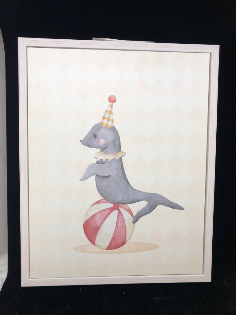 SEAL ON BALL CANVAS ART.