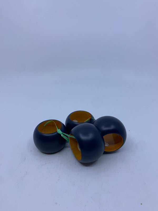 4 BLUE ORANGE NAPKIN RINGS