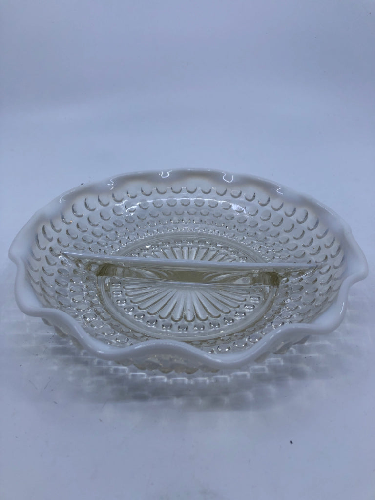 VTG HOBNAIL GLASS DIVIDED SERVER.