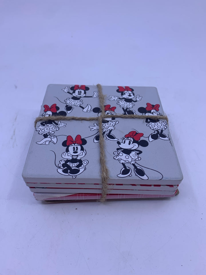 4 MINI MOUSE ASSORTED COASTERS CERAMIC.
