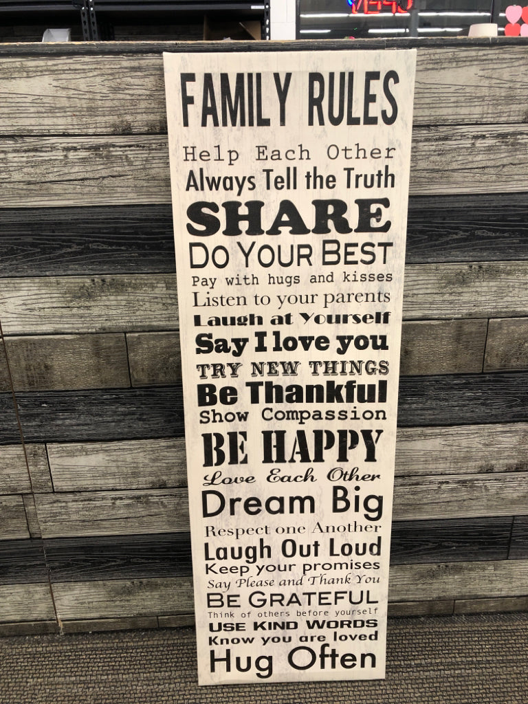 FAMILY RULES CANVAS.