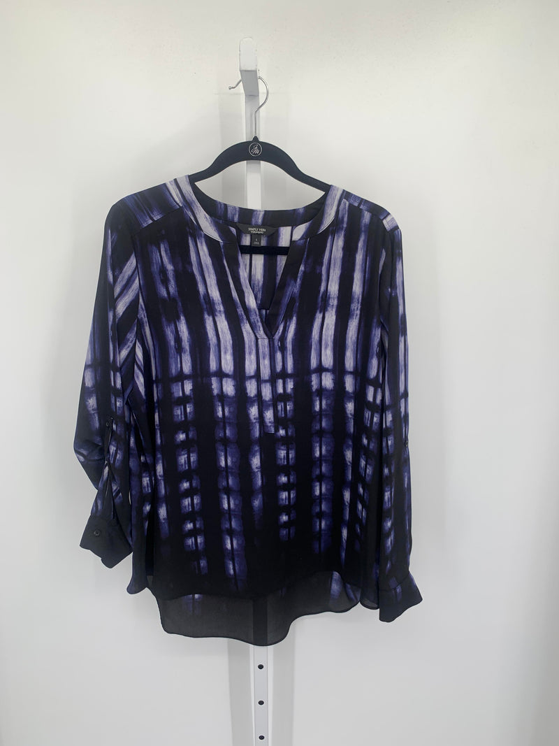 Vera Wang Size Large Misses Long Sleeve Shirt