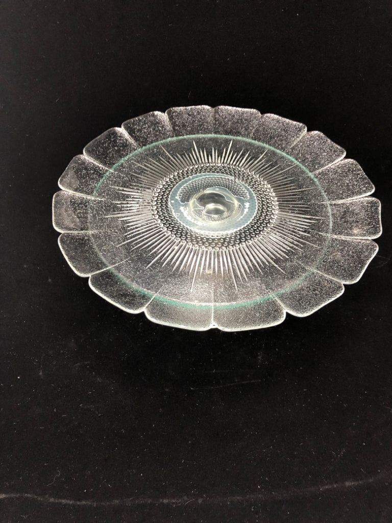 FLOWER/PETAL GLASS CAKE STAND.