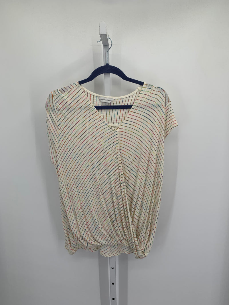 Christopher & Banks Size Large Misses Short Sleeve Shirt