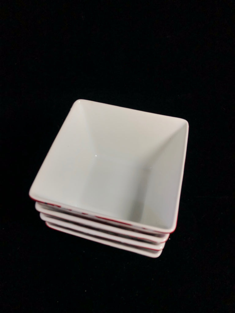 4 MIA BLOSSOM SQUARE SERVING BOWLS.