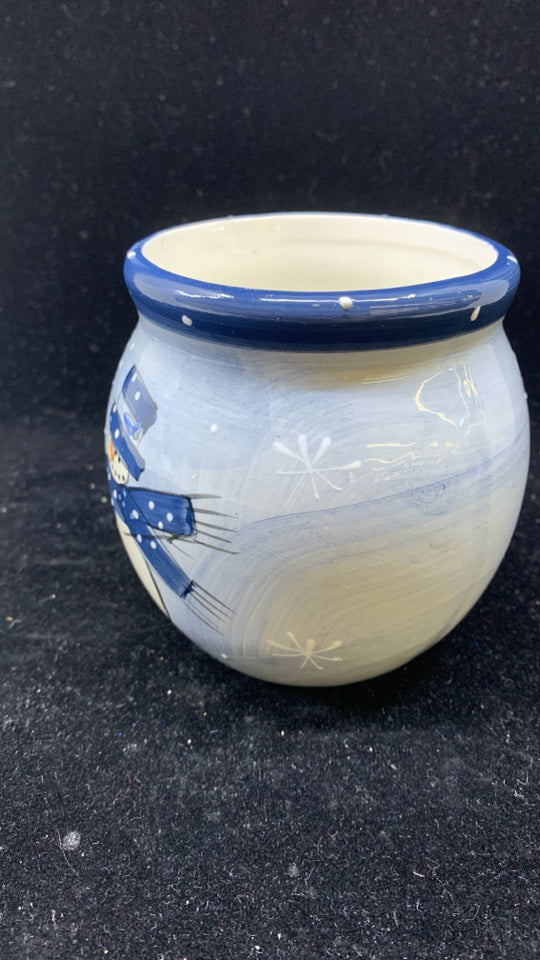 NEW SNOWMAN FILLED CANDLE JAR.