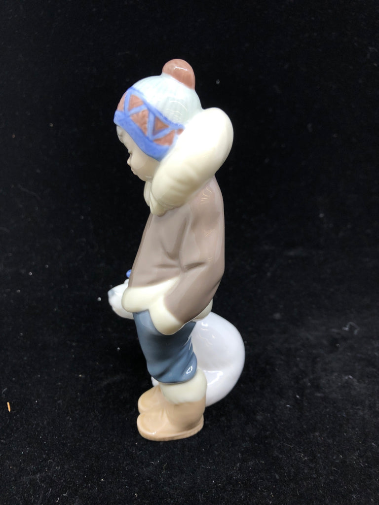 LLADRO LITTLE BOY W POLAR BEAR.