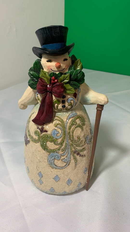 JIM SHORE GLITTER SNOWMAN- BE JOYFUL ALWAYS.