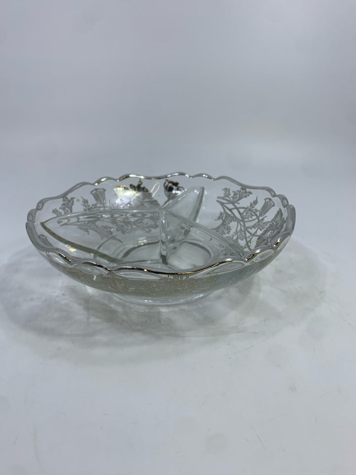 VTG SILVER CITY DIVIDED RELISH DISH.