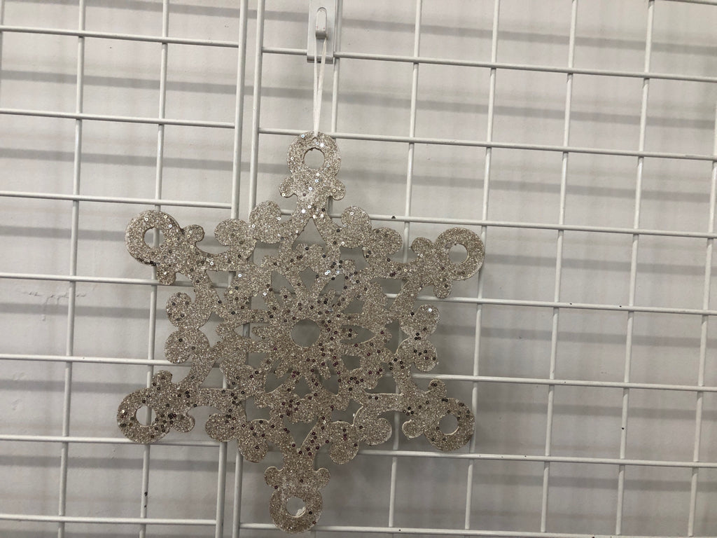 WHITE GLITTER SNOWFLAKE.