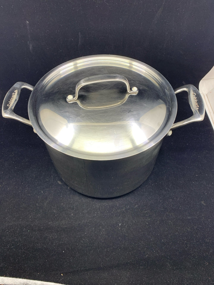 CUISINART STAINLESS STEEL STOCKPOT W/ COVER.