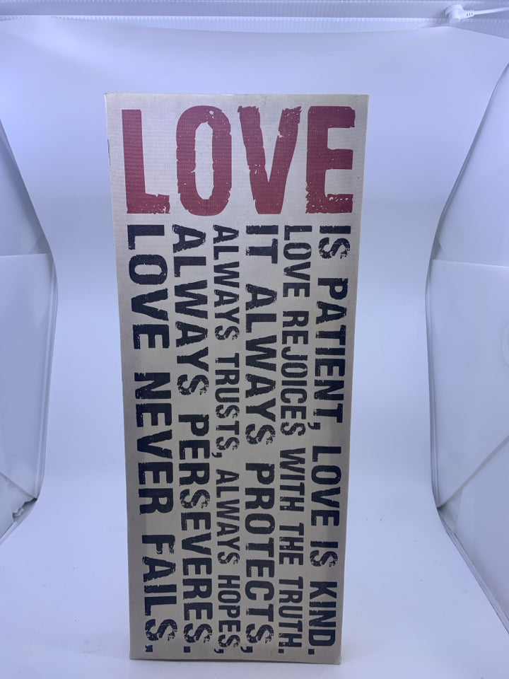 LOVE IS - RECTANGLE CANVAS WALL ART.