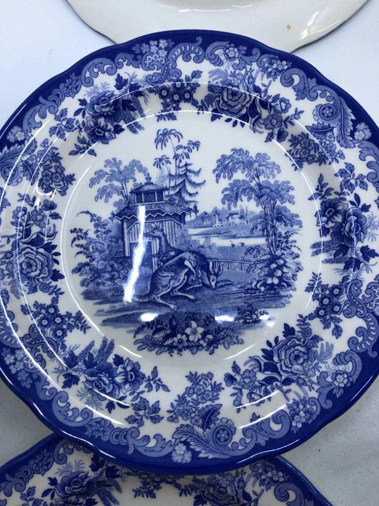 6 SPODE BLUE COLLECTION DINNER PLATE SET.