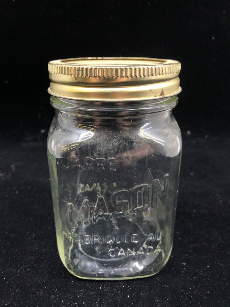 VTG SQUARE CANADIAN MASON EMPTY JAR.