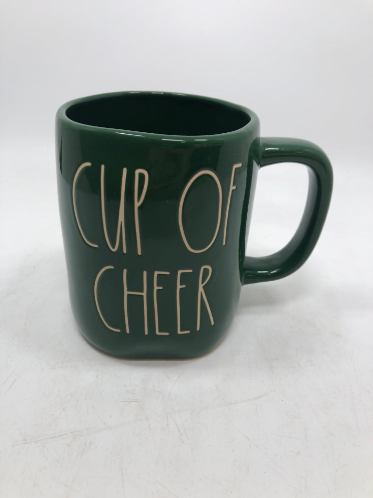DARK GREEN RAE DUNN CUP OF CHEER.