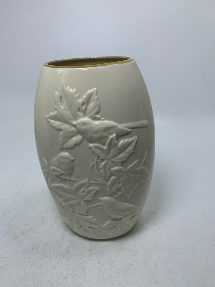 FOUR SEASONS FALL-LEGACY VASE CHICKADEE & MAPLE TREE.