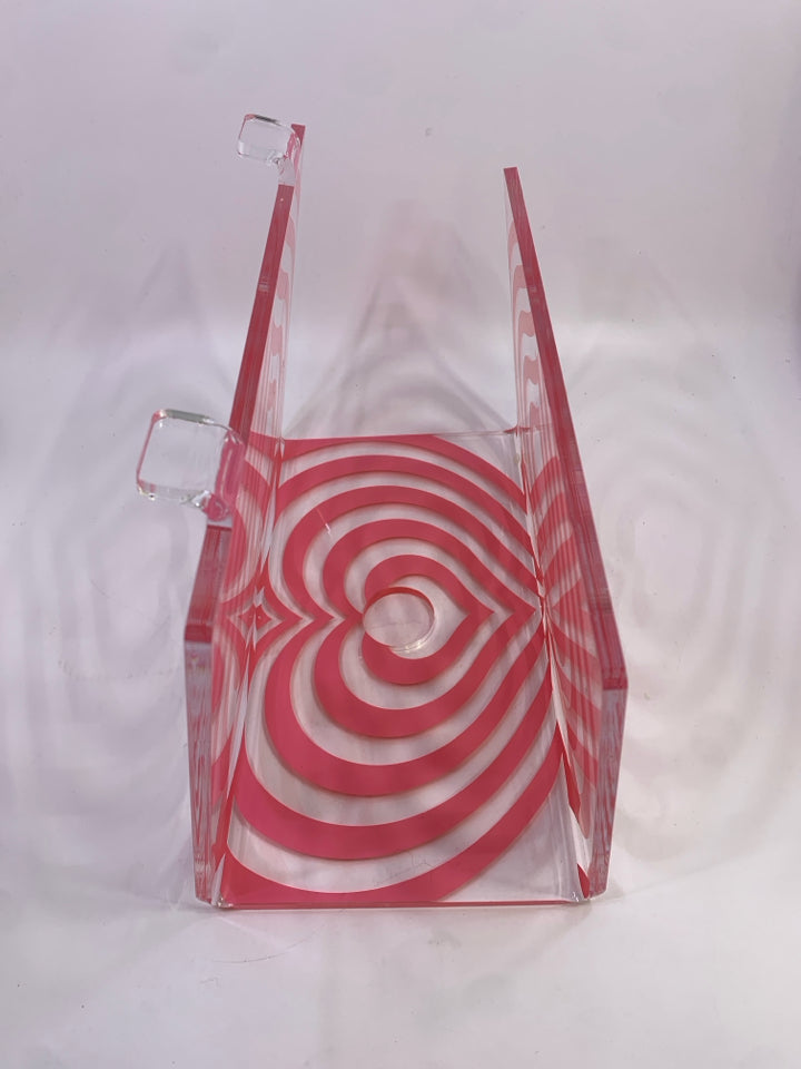 THICK PLASTIC W/PINK HEARTS LAPTOP RISER.