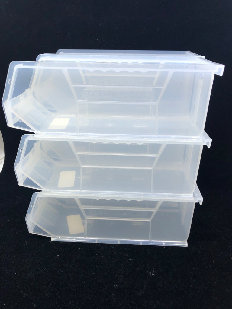 6 CLEAR CONTAINER STORE ORGANIZER COMES APART.