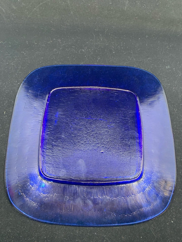 COBALT BLUE SQUARE PLATTER.