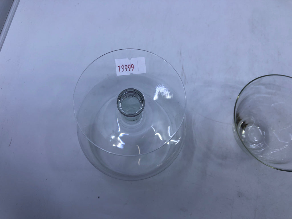 4 CLEAR 2PC SHRIMP COCKTAIL GLASSES.