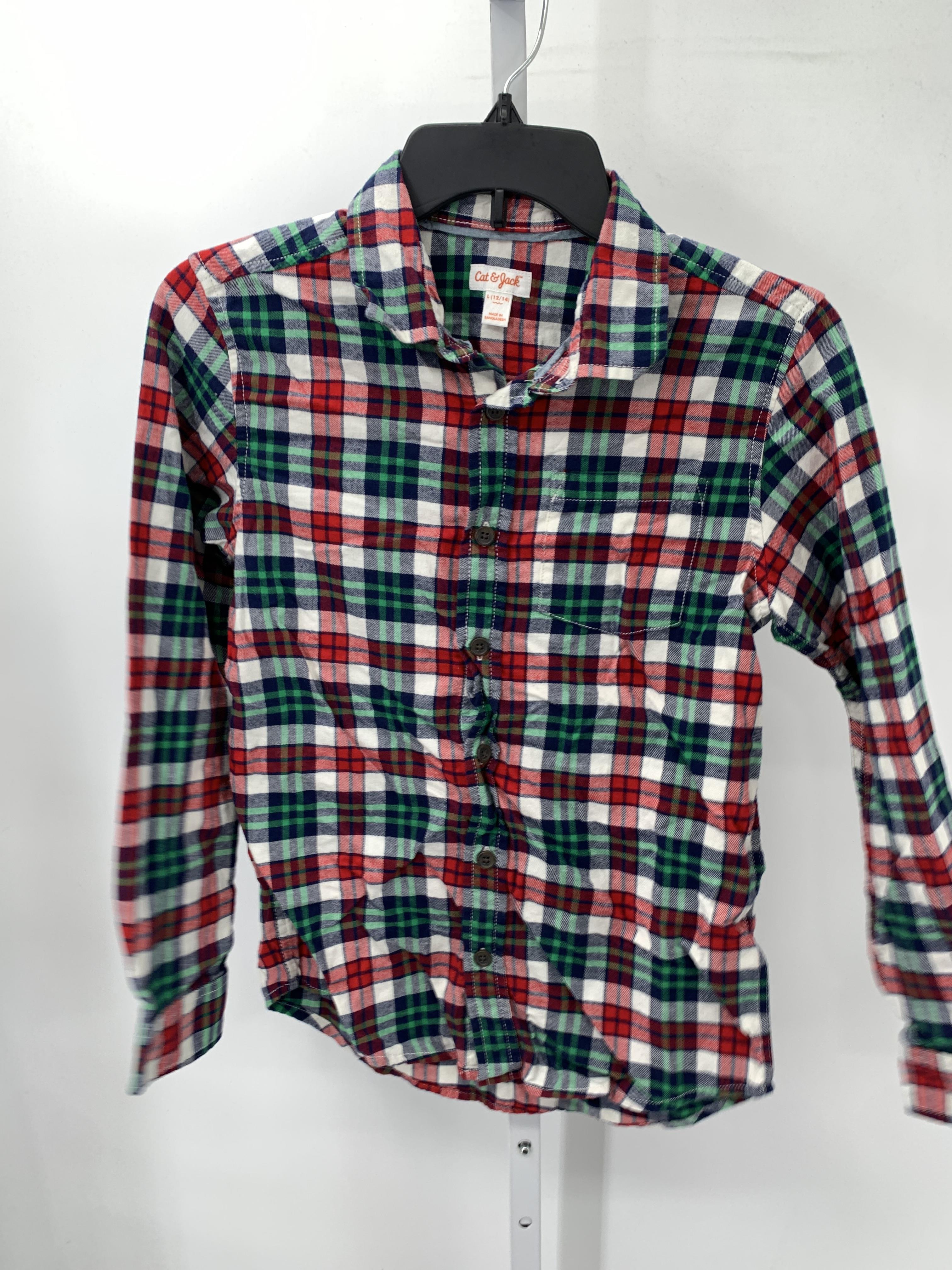 PLAID BTN DOWN