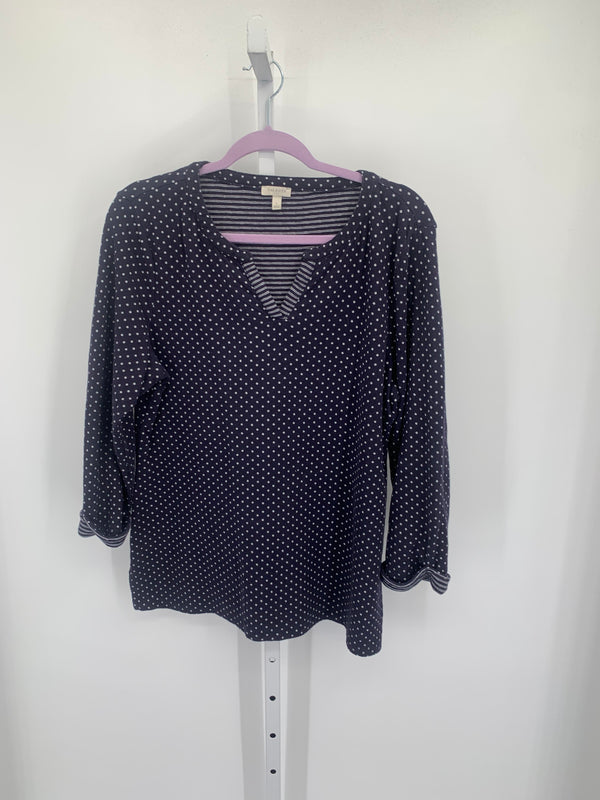 Talbots Size Large Misses 3/4 Sleeve Shirt