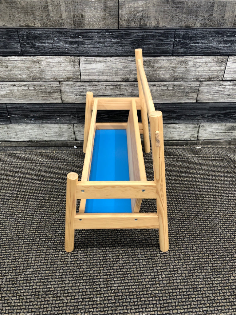 LT WOOD BENCH STYLE KIDS BOOK STORAGE.