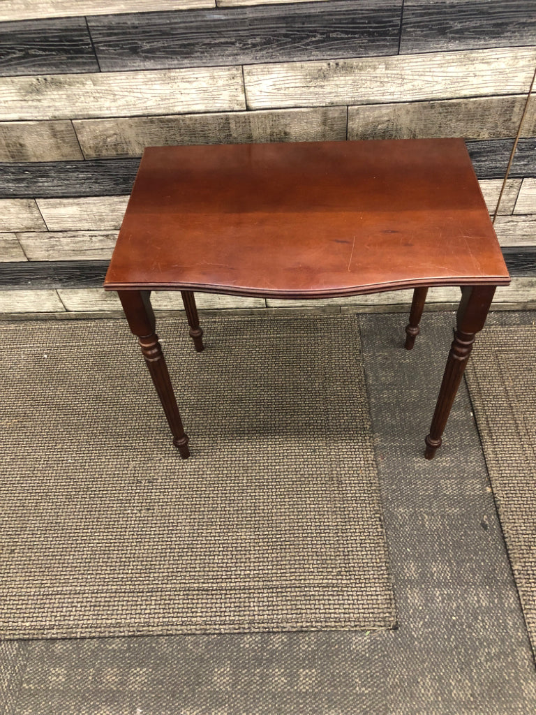 3PC DRK WOOD NESTING END TABLES.