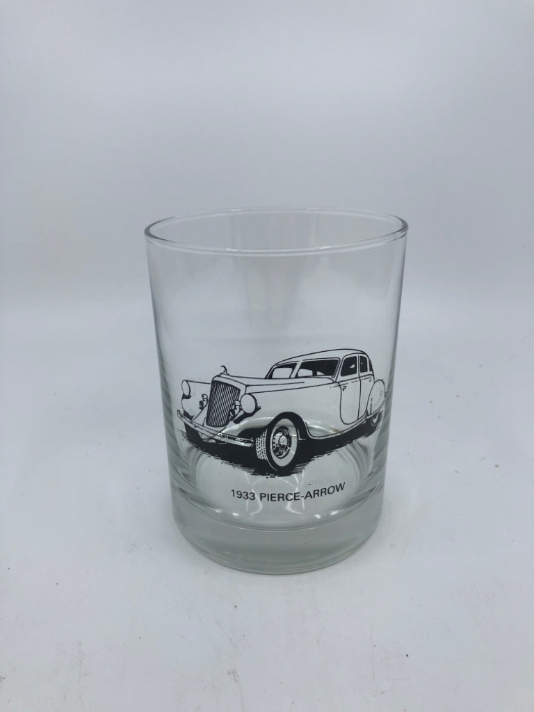 5 VTG CARS LOW BALL COCKTAIL GLASSES.