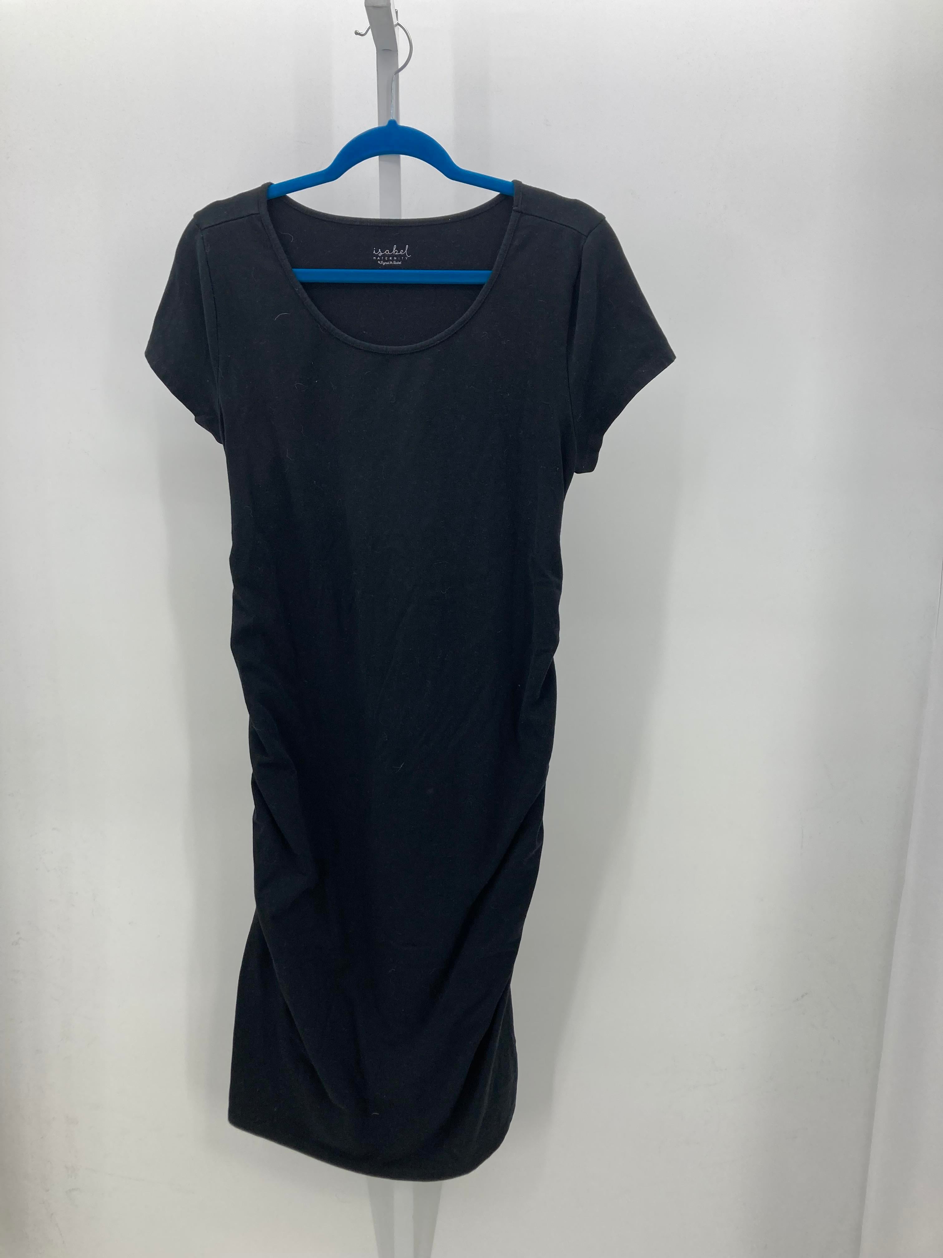 Isabel Black Size Large Maternity Short Sleeve Dress