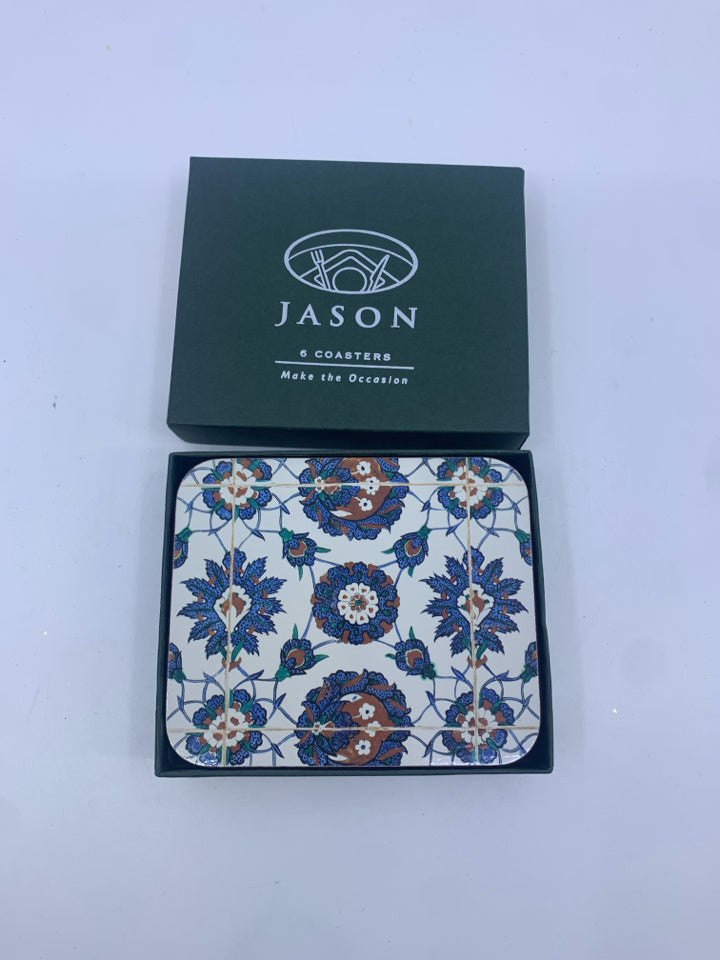 NIB 6 JASON COASTERS "TURKISH TILES".