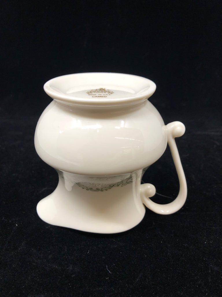 VTG CAMEO CHINA CREAMER W GREEN LEAVES.