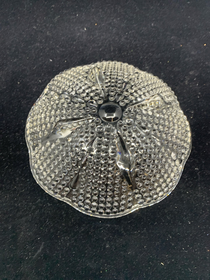 SHALLOW FOOTED DISH W/ BUBBLE DESIGN.