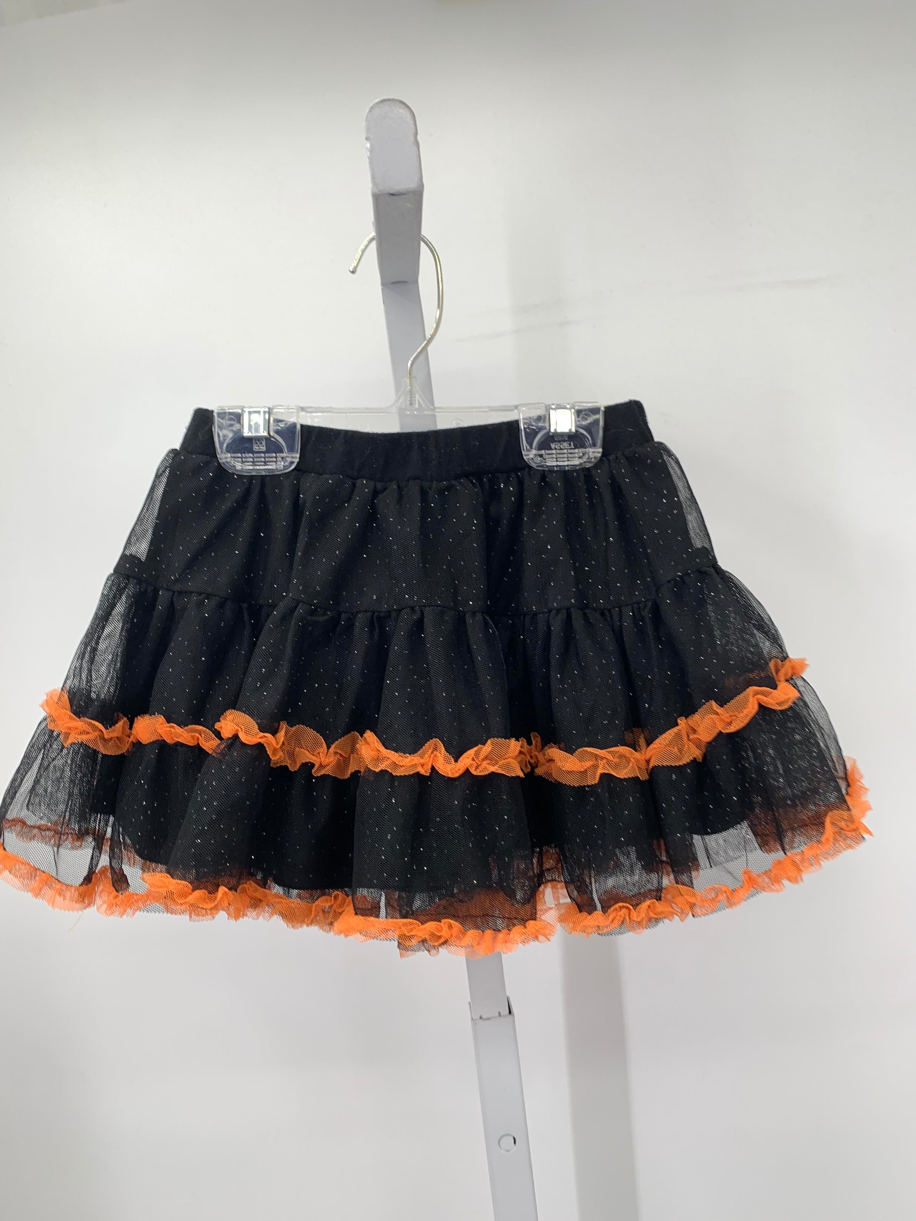 SKIRT ORANGE RUFFLES MESH.