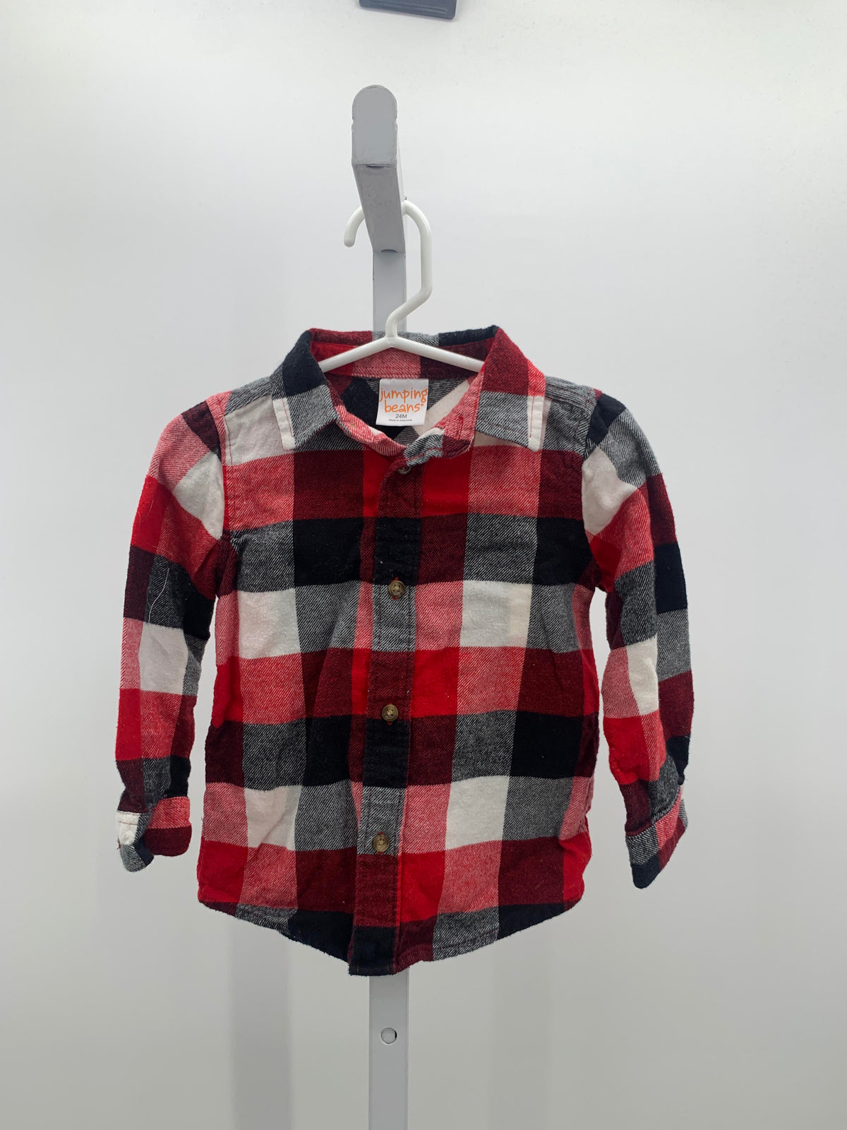 BLK/WHT PLAID BTN DOWN