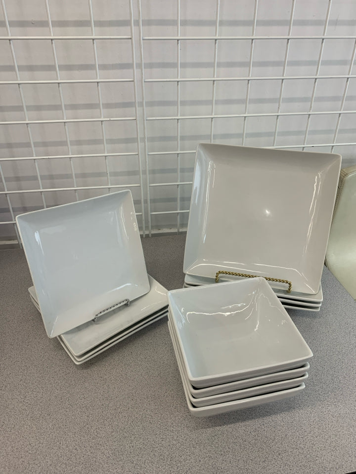 12PC SQUARE DISH SET SRV FOR 4.