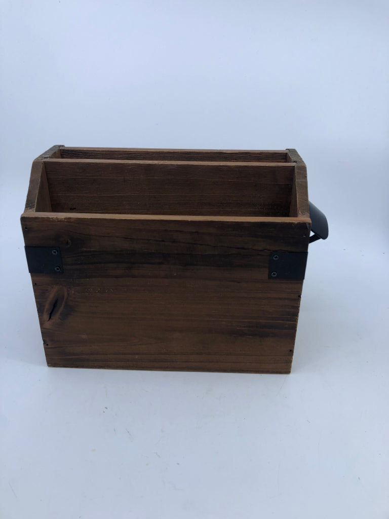 WOOD DIVIDED ORGANIZER W BOTTLE OPENER.