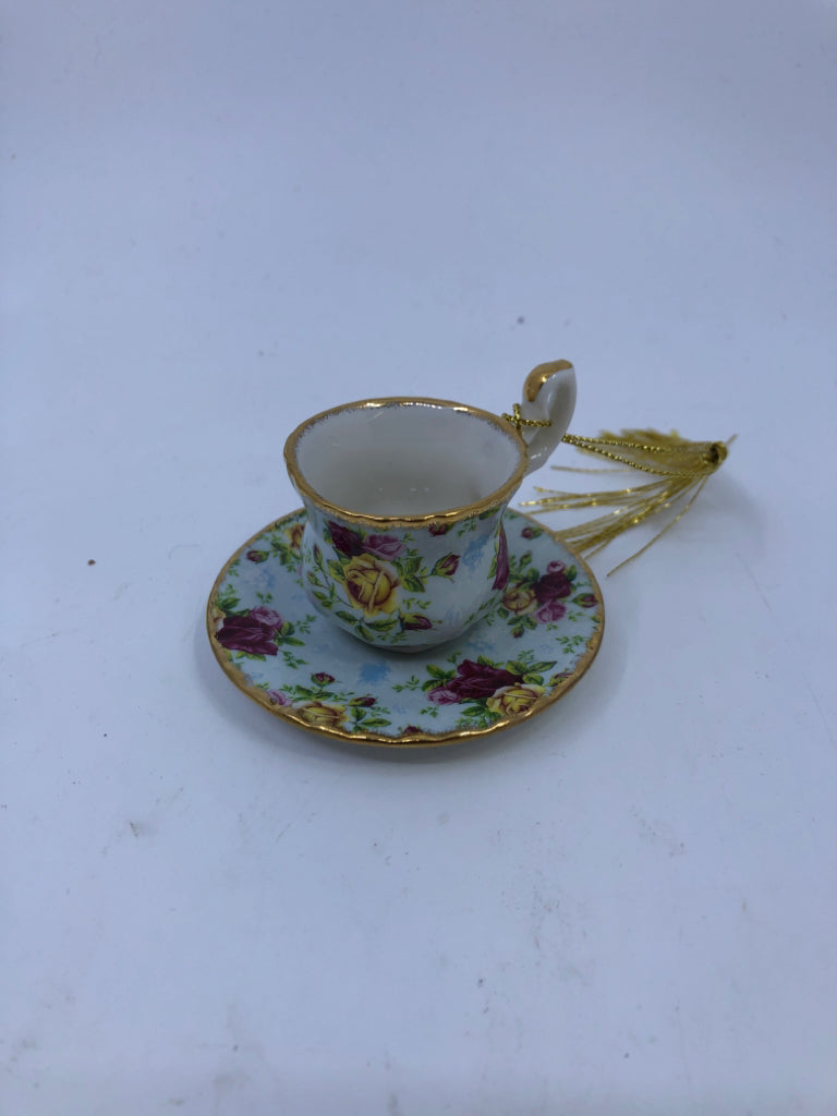 NIB BLUE TEACUP ORNAMENT-ROYAL ALBERT.