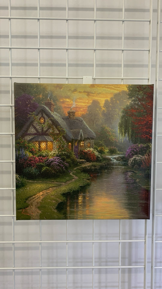 FOREST COTTAGE THOMAS KINKADE CANVAS.