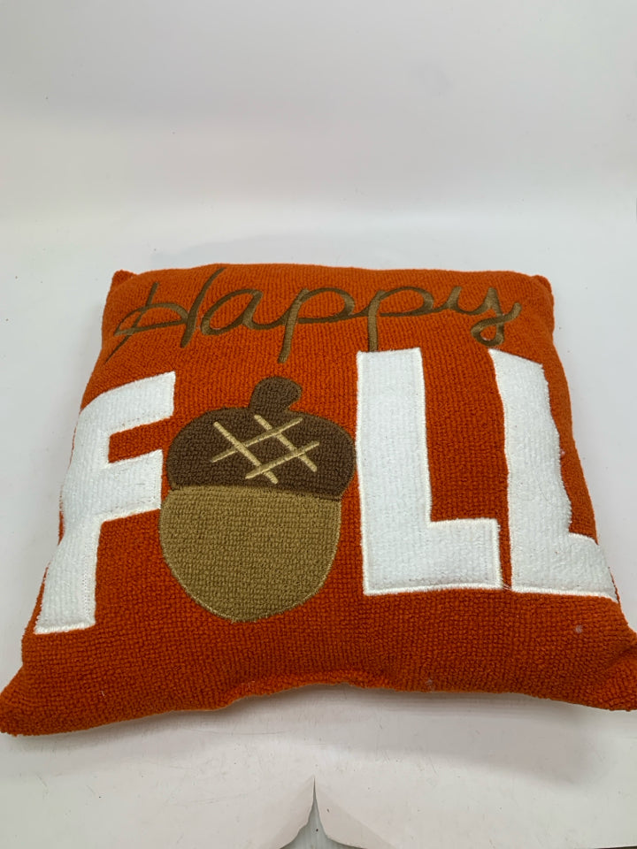 HAPPY FALL ORANGE PILLOW.