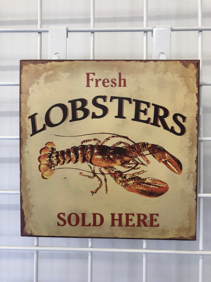 FRESH LOBSTERS TIN SIGN.