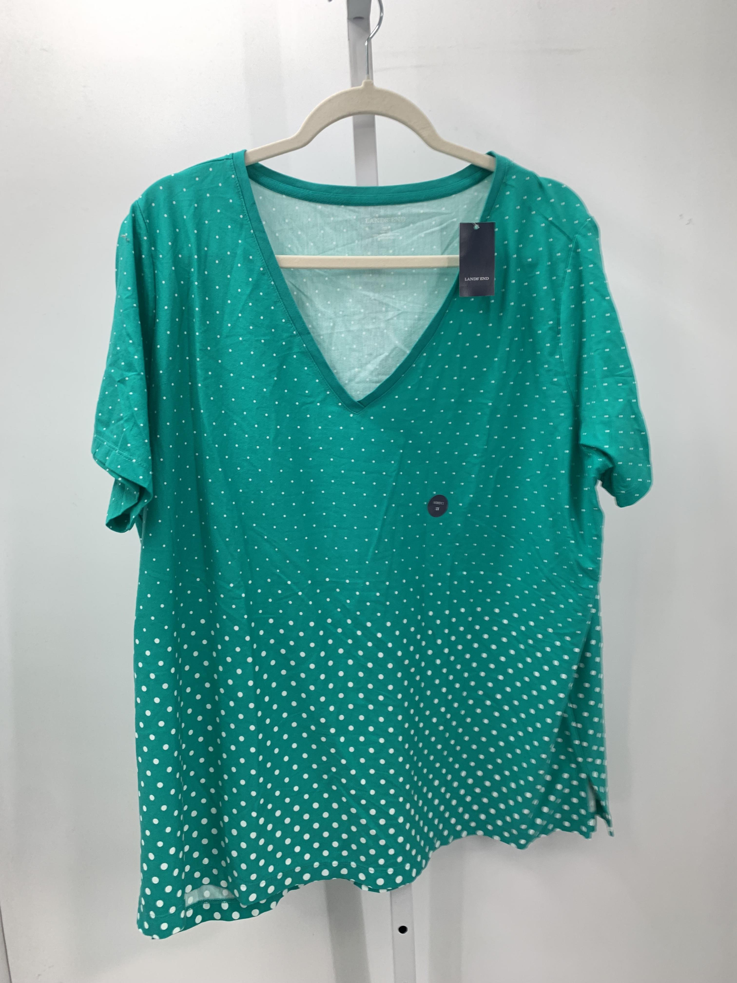 Lands End Size 1X Womens Short Sleeve Shirt