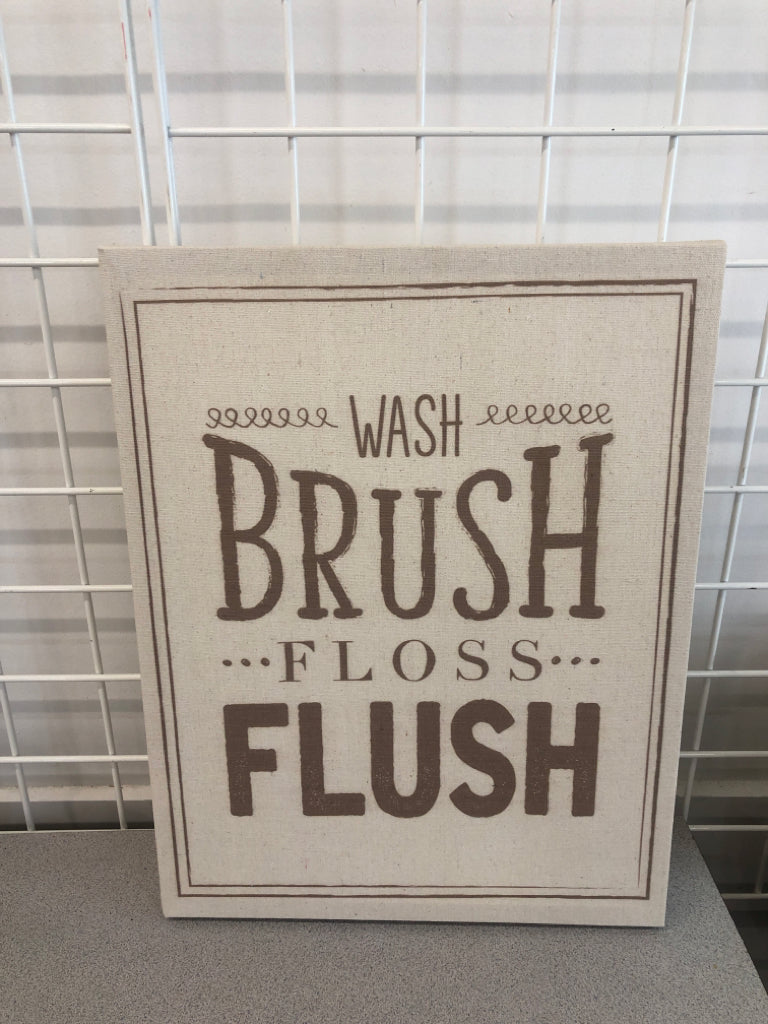 WASH BRUSH FLOSS BURLAP CANVAS.