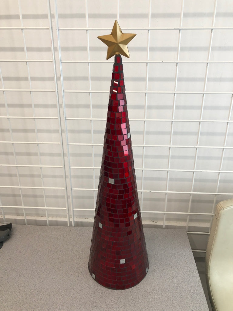 MOSAIC RED CHRISTMAS TREE.