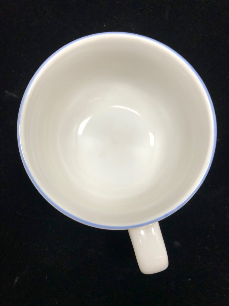 4 ALLEGRO FLORAL STONEWARE MUGS.